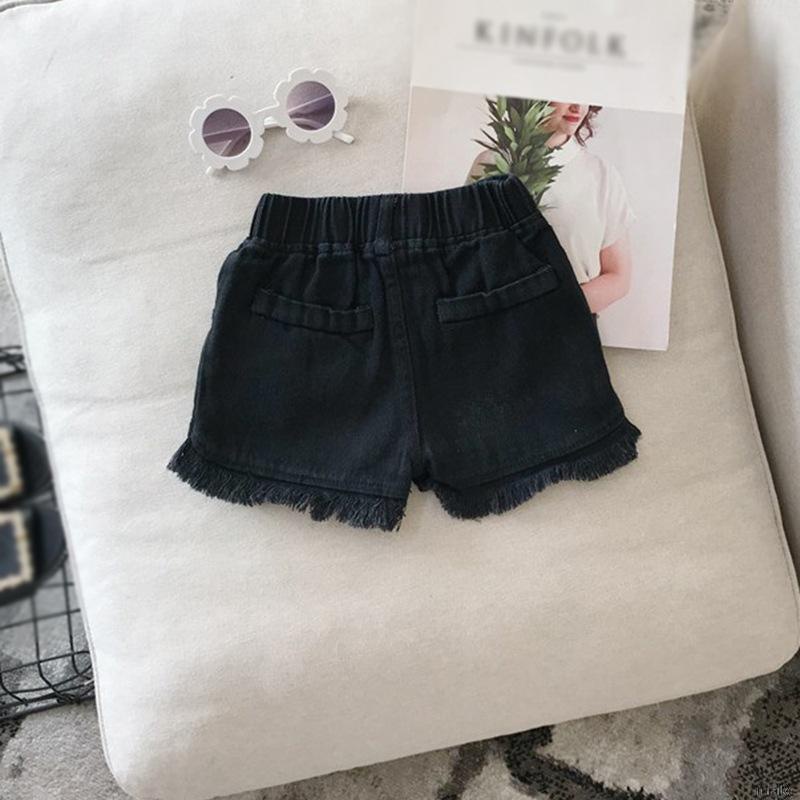 Quần Short Denim Màu Trơn Thời Trang Mùa Hè Hàn Quốc Cho Bé Gái