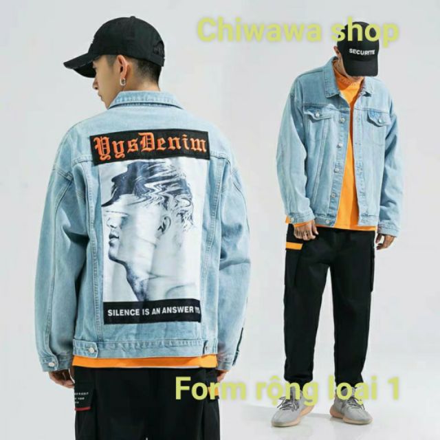 Áo khoác jean nam nữ Unisex Hàn Quốc thời trang Denim kinh điển form rộng loại 1