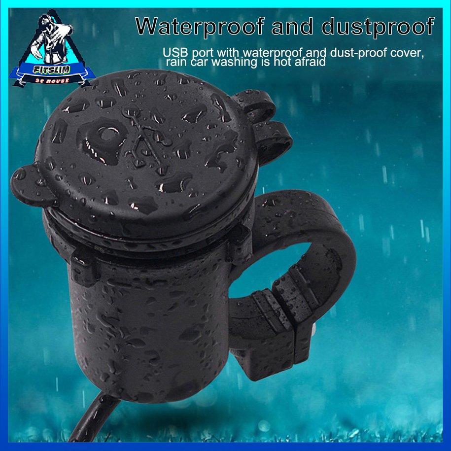 Xe máy Bộ sạc điện thoại di động 12V Xe hơi chống nước Usb đơn có công tắc [8/9]