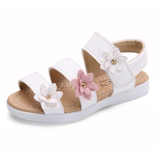 XẢ KHO_Sandal bé gái trẻ em đính hoa đế mềm phong cách Hàn Quốc