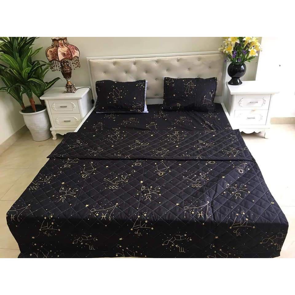 Bộ Chăn Hè Drap Giường + Vỏ Gối 5 Món Cotton Poly Mẫu Cung Hoàng Đạo