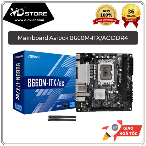 Bo mạch chủ Mainboard Asrock B660M-ITX/AC DDR4 - Hàng chính hãng, BH 36 tháng