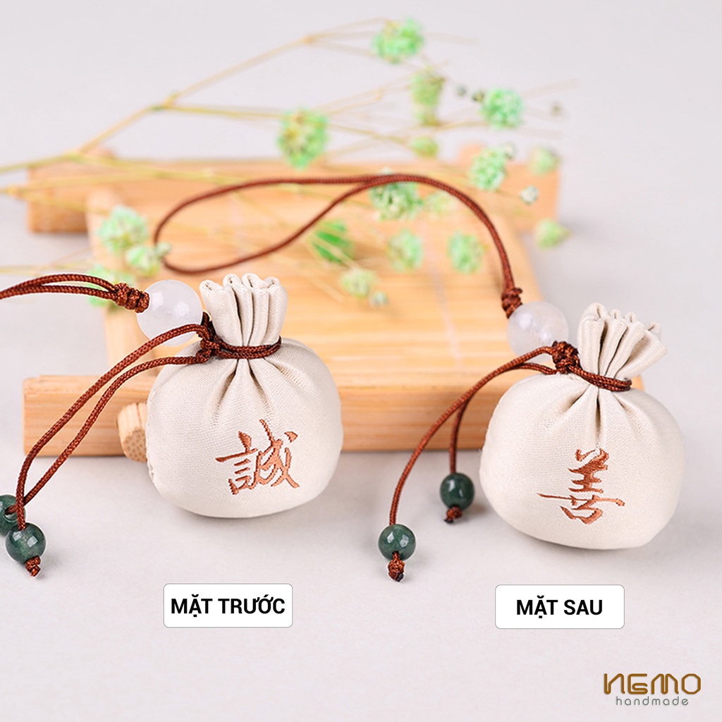 Túi Thơm Mini 3cm x 3.5cm đựng Bột Ngải Cứu Dùng Làm Quà Tặng, Móc Khóa, Móc Điện Thoại Nemo Handmade - TTKE