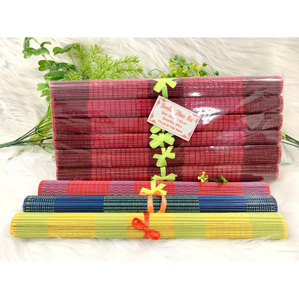 [ĐẸP XỊN] Tấm lót bàn ăn Bamboo placemat bằng tre tự nhiên nhiều màu 2021