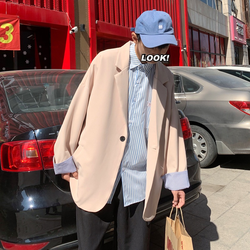 Áo blazer unisex phối tay áo khoác vest form rộng  BZ12 phong cách năng động Leafa thời trang Hàn Quốc