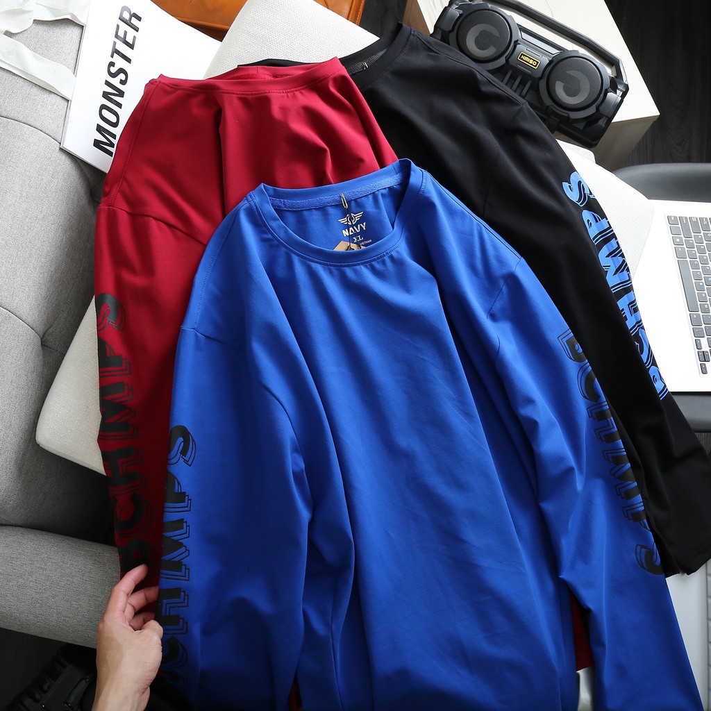 ÁO THUN TAY DÀI CHỮ PHỐI