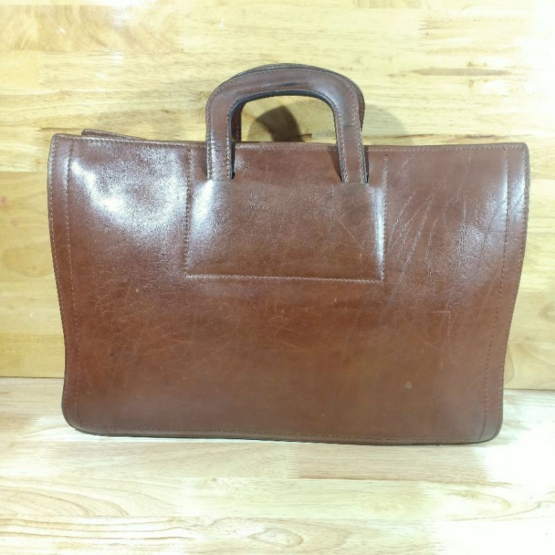 Cặp công sở da thật secondhand (túi si, đồ si, hàng thùng, uyen2hand vintage) 010412
