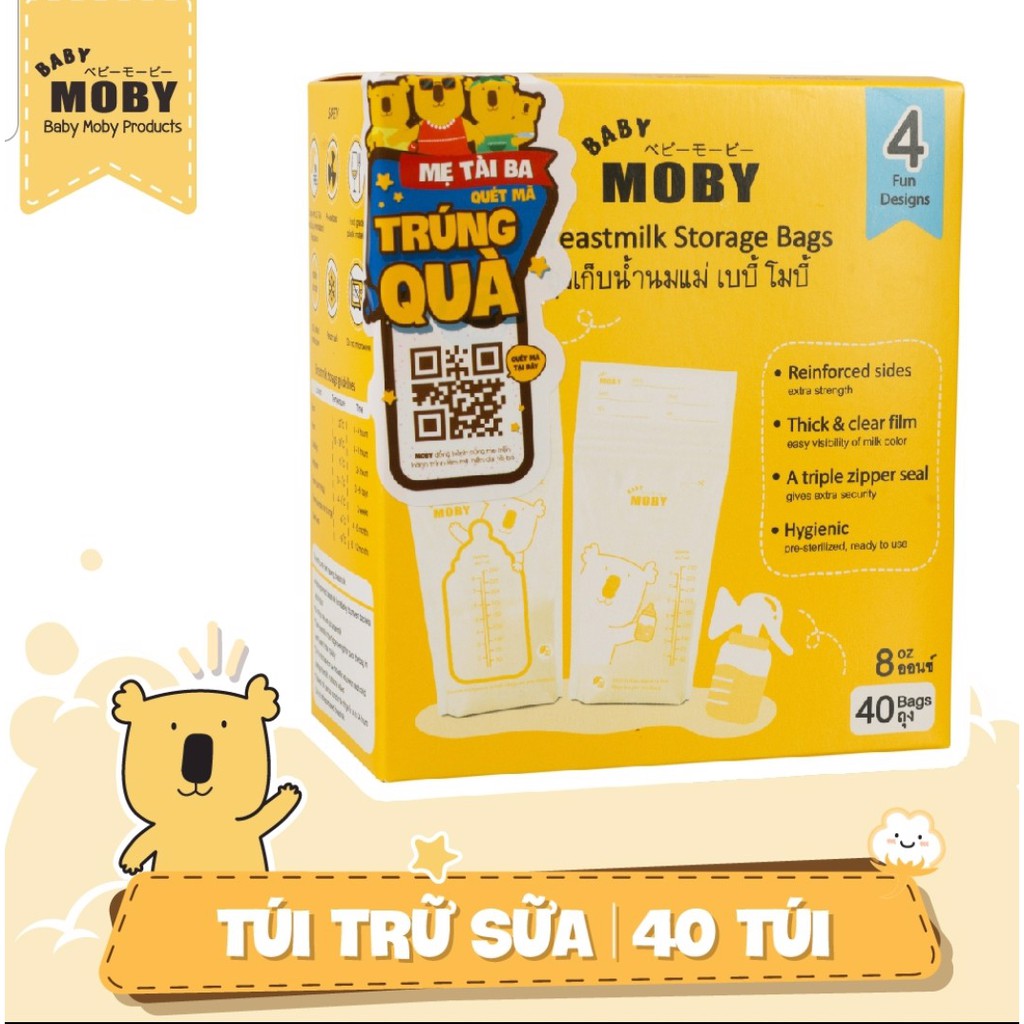 Túi trữ sữa Moby cho mẹ dung tích 150ml/ 240ml