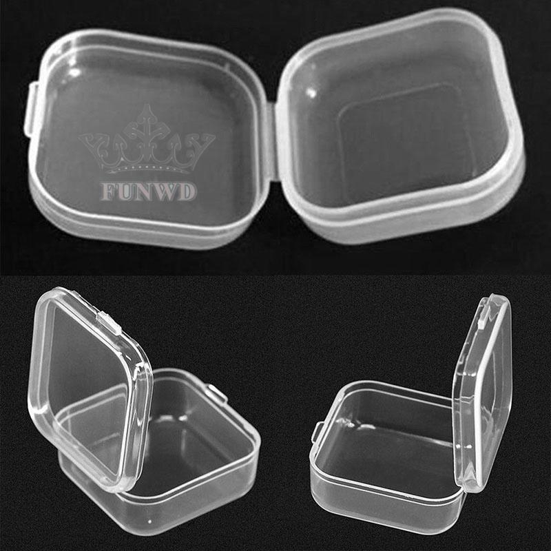 Set 10 hộp nhựa đựng trang sức trong suốt 3x3x1.5cm