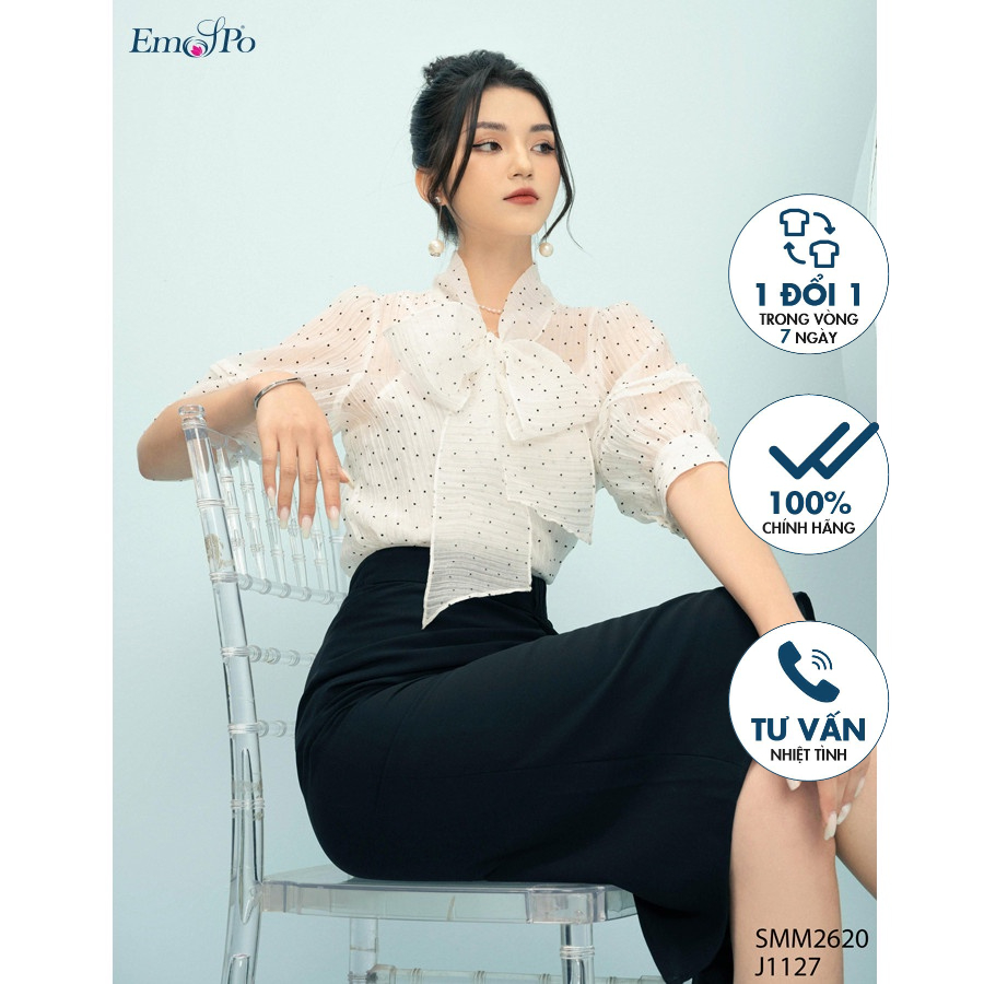 Chân váy juyply trước, bèo 1 bên Emspo J1127