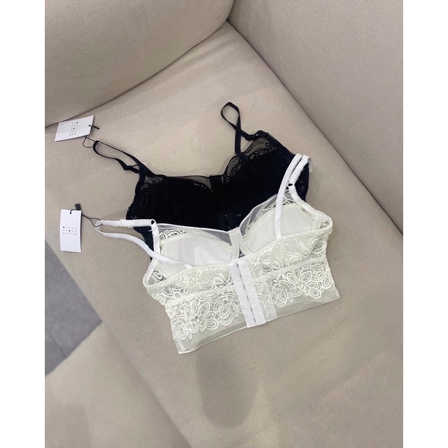 Bra, croptop thiết kế hoạ tiết lá ren mềm có gọng