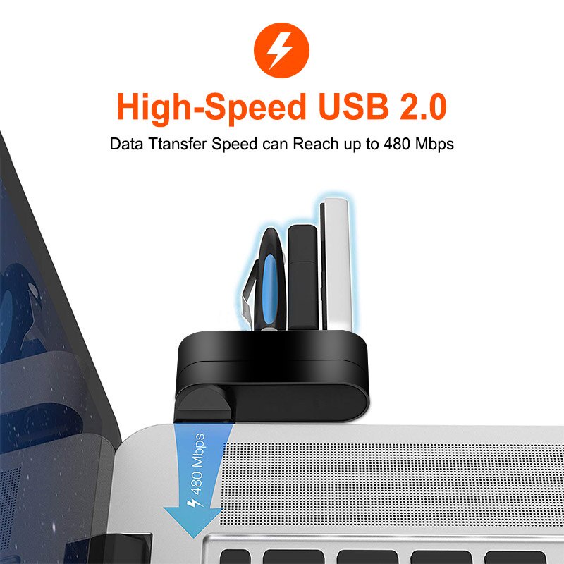 Hub Chia 3 Cổng USB 2.0 Tốc Độ Cao Chuyên Dụng Cho Laptop