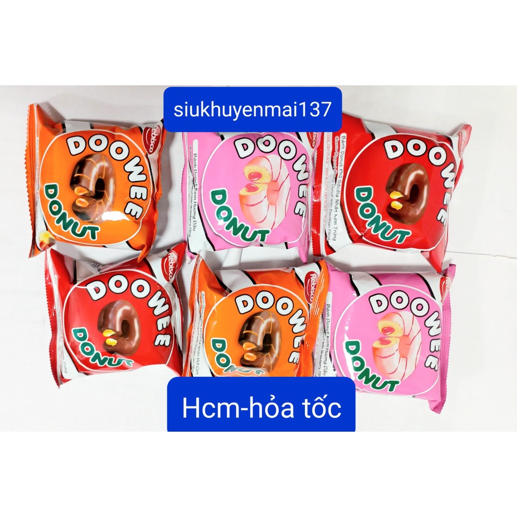 bánh doowee donut 29 gr 1 cái, socola dâu cam(  dùng thử)