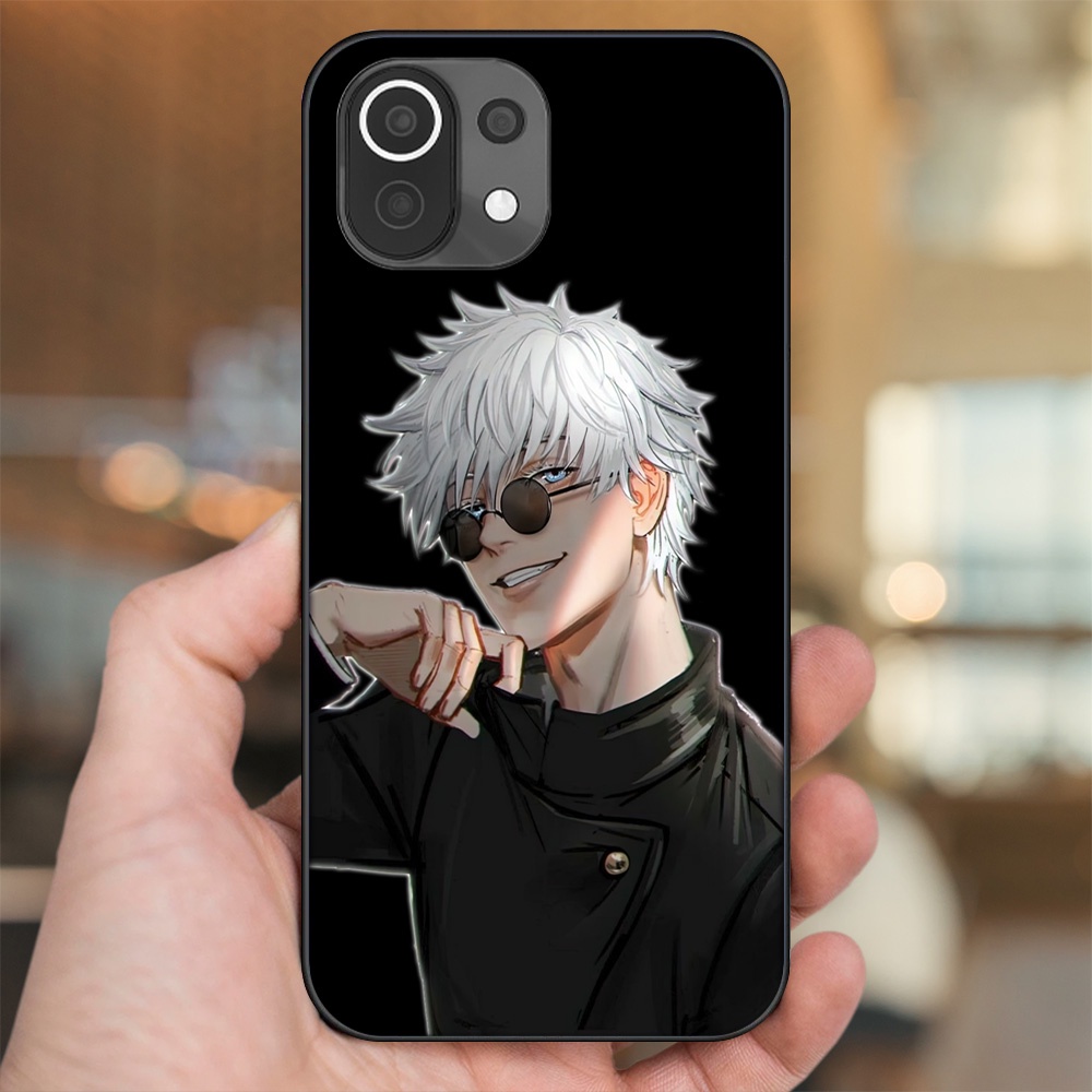 Ốp lưng Xiaomi Mi 11 Lite viền đen in hình Satoru Jujutsu Kaisen