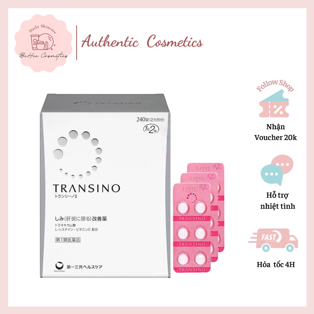 Viên Uống Mờ Nám, Sáng Da Transino 240 Viên