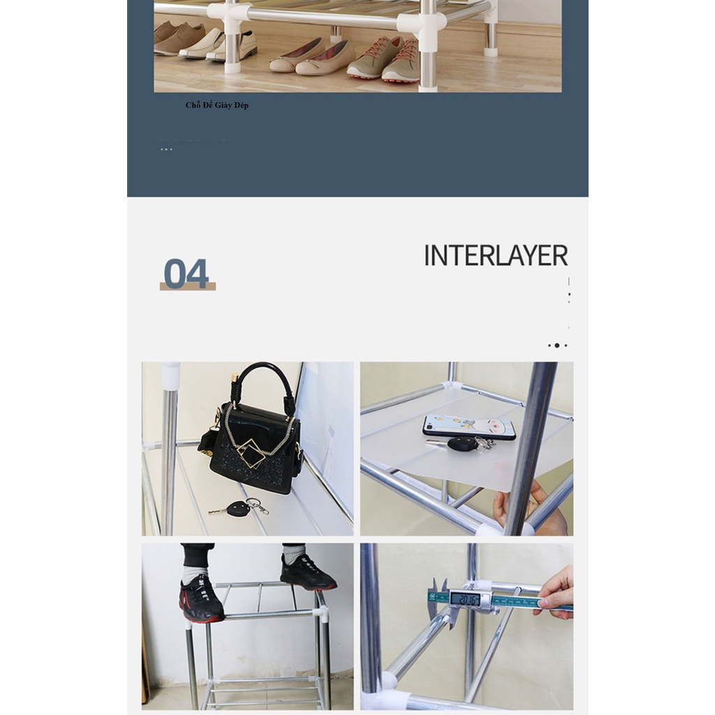 Tủ Quần Áo Vải Khung Thép TiTan Nhập Khẩu Cao Cấp Loại 1 Vải Chống Ẩm Mốc Oxford 1,2,3 Buồng, Tủ Đựng Quần Áo