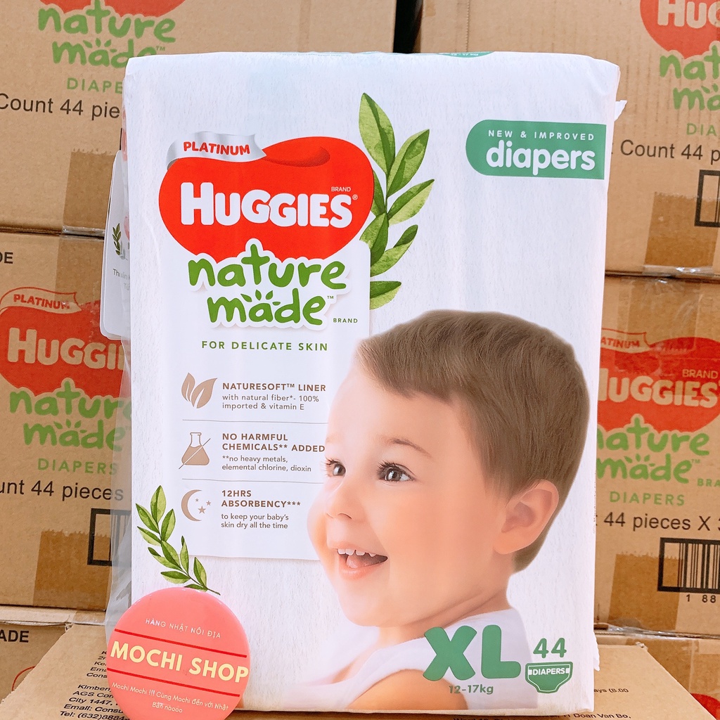 [HÀNG CHÍNH HÃNG CTY] Bỉm HUGGIES PLATINUM NATURE MADE size M58/L44/XL 38/XXL26/S82/NB60