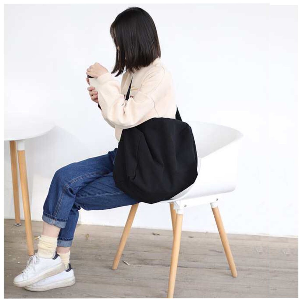 Túi tote vải bố đựng đồ canvas phong cách Hàn Quốc đi chơi đi làm đi du lịch TX56