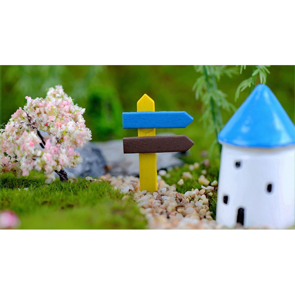 Tiểu cảnh mini Terrarium ❤️ Bảng Tên Đường - Phụ kiện trang trí sen đá, sân vườn, bể tiểu cảnh, cây xanh để bàn