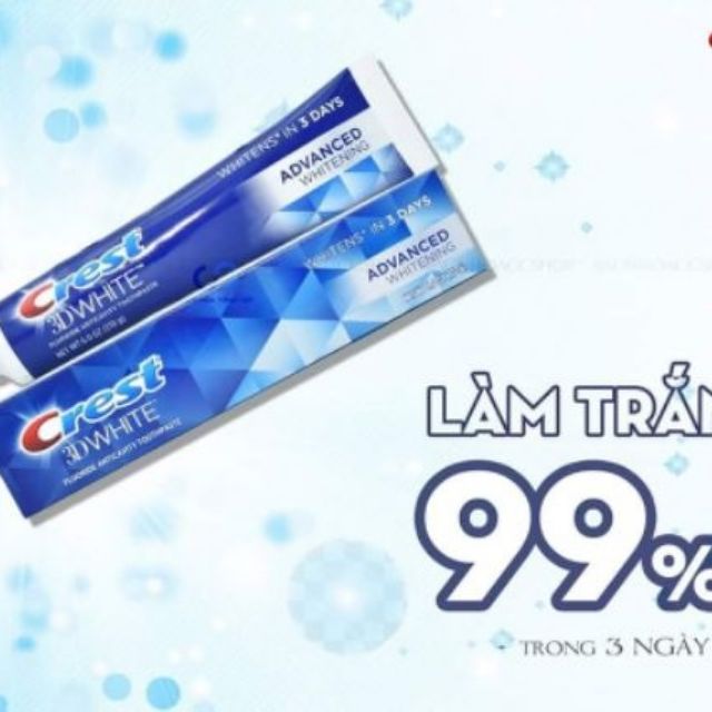 Kem đánh răng Crest 3D white USA cây 147gr