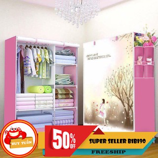 Tủ vải 3d 2 buồng mẫu mới 2019