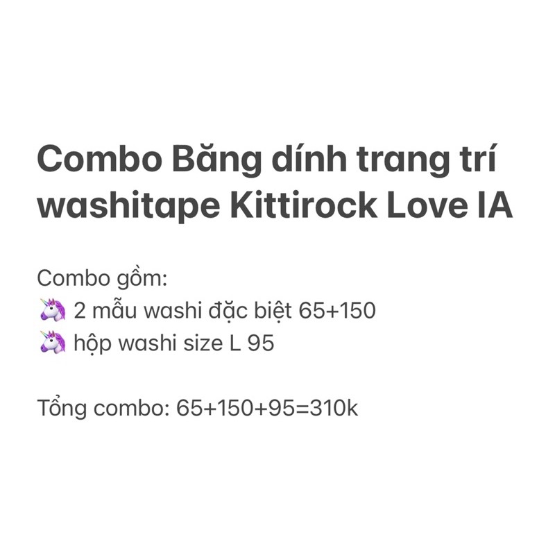 Combo Băng dính trang trí washitape Kittirock Love IA