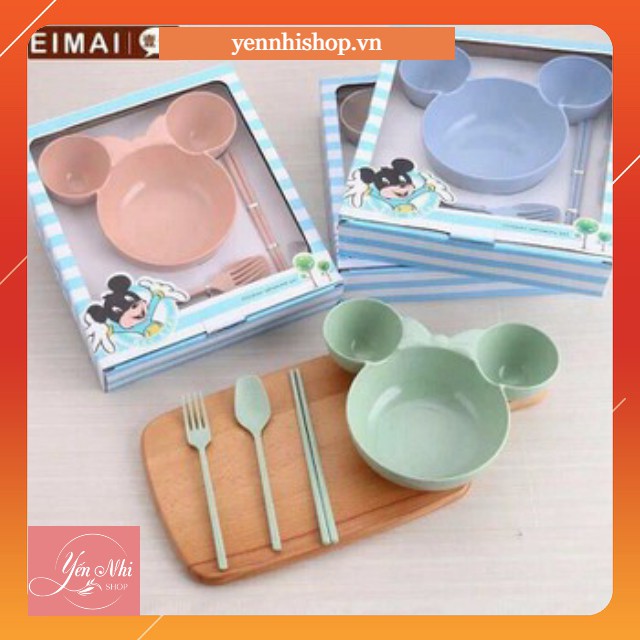 Set bát tập ăn dặm Micky cho bé