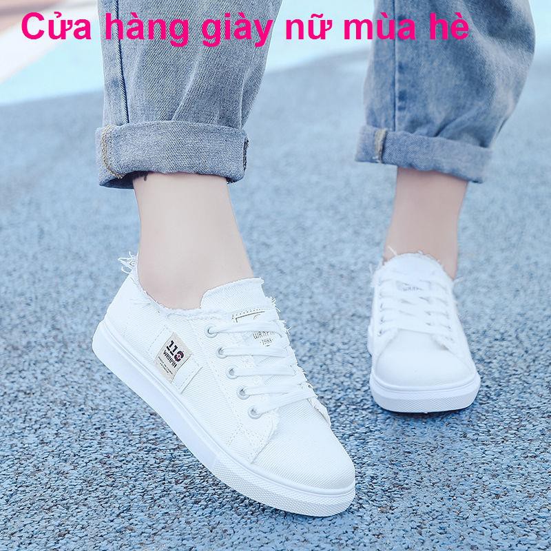 2021 giày mới mùa xuân và hè trắng nữ sinh Phiên bản Hàn Quốc của vải thấp cổ hoang dã trong bình thườngmóc kho | BigBuy360 - bigbuy360.vn