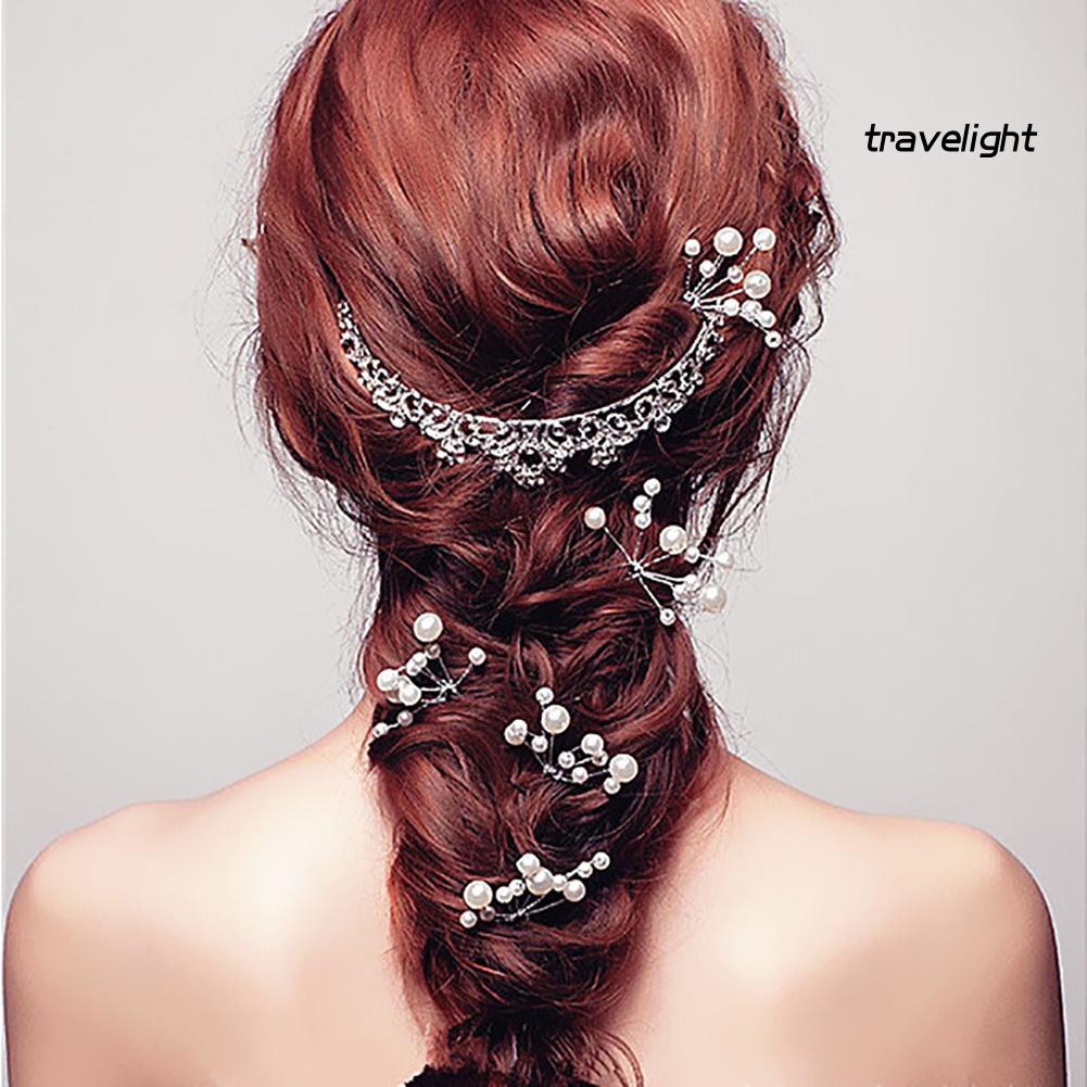 Set 2 Kẹp Tóc Đính Ngọc Trai Giả Lấp Lánh Thời Trang Dự Tiệc Cho Nữ