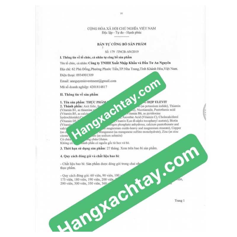 Vitamin Tổng Hợp Elevit Bầu Úc 100 Viên