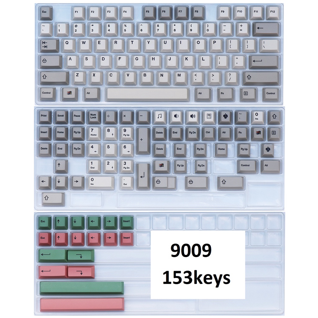 Set Keycap PBT nút bàn phím cơ phối màu 9009, Sakura phù hợp nhiều layout cơ bản