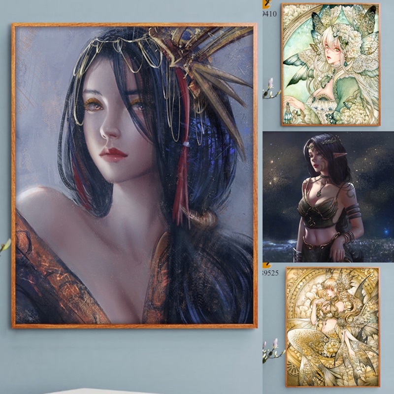Tranh Số Hoá Tự Tô Cô Gái 40x50cm DIY Painting By Number Pictures ORDER