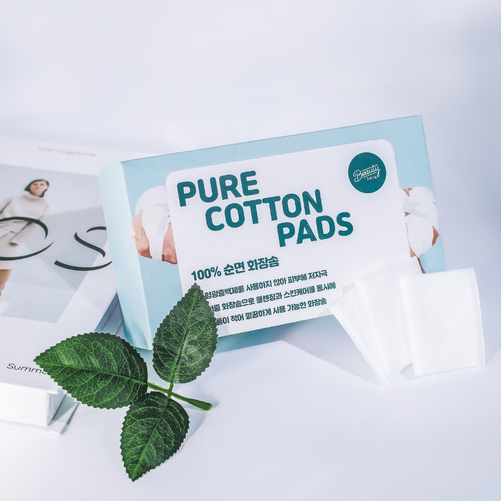 Bông Tẩy Trang Beauty Skin Pure Cotton Pads Hàn Quốc 100 Miếng - Khongcoson