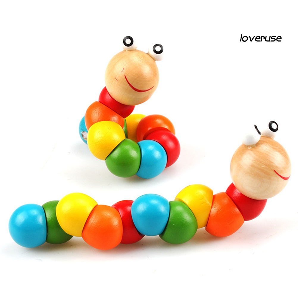 Đồ Chơi Lắp Ráp Hình Con Sâu Bằng Gỗ Nhiều Màu Sắc Cho Bé