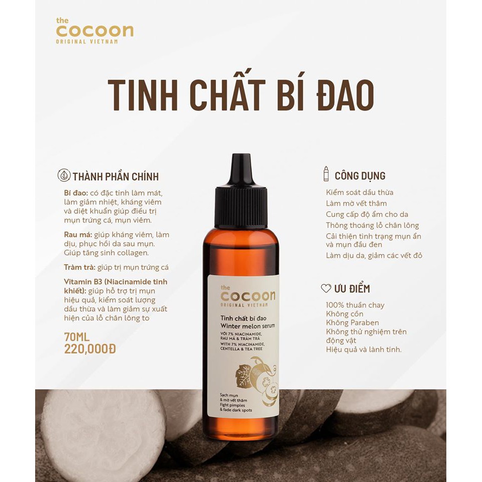 Tinh chất bí đao cocoon 70ml