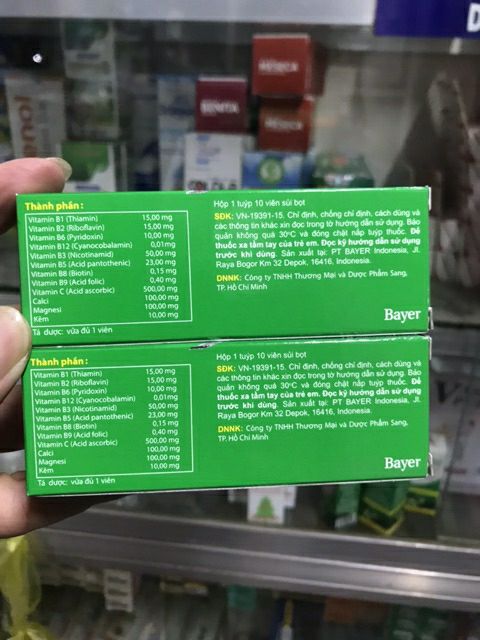 BEROCCA - GIẢM CĂNG THẲNG, MỆT MỎI, TĂNG ĐỀ KHÁNG,TUÝP 10 VIÊN SỦI