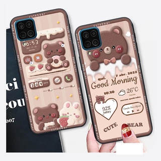 Ốp lưng Samsung Galaxy A12 / M12 / A22 4G / M32 in hình Gấu nâu - hồng, Gấu Be@rick  cực CUTE, DỄ THƯƠNG