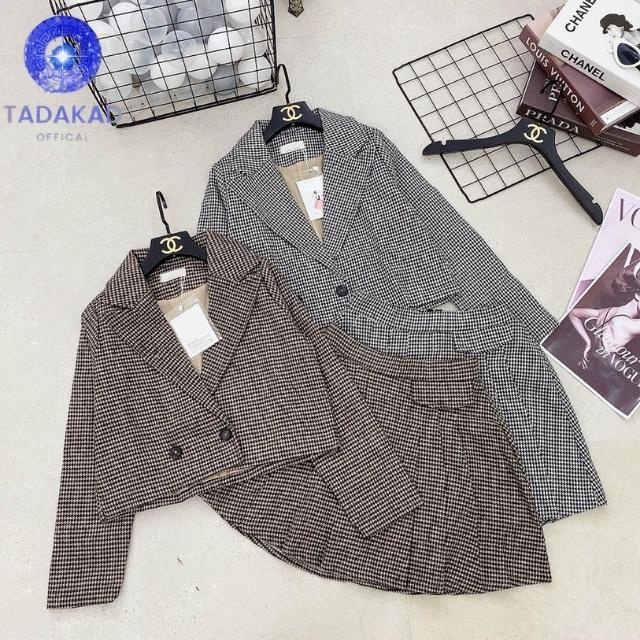 Set Áo Vest Nữ Kèm Chân Váy Xếp Ly Thiết Kế Trẻ Trung, Họa Tiết Kẻ Sọc, Caro, Phong Cách Hàn Quốc Hot 2021–TADAKAD SHOP | BigBuy360 - bigbuy360.vn