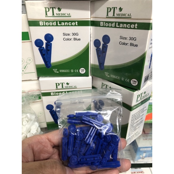 Kim lấy máu kim chích máu cho máy đo thừ đường huyết kim lấy máu dẹp 2 cạnh và kim chích máu tròn 4 cạnh