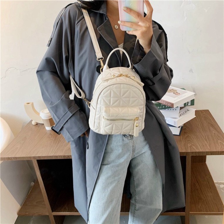 Balo Nữ Thời Trang, Balo Mini ô trám da mềm siêu hot giá rẻ chất lượng siêu đẹp