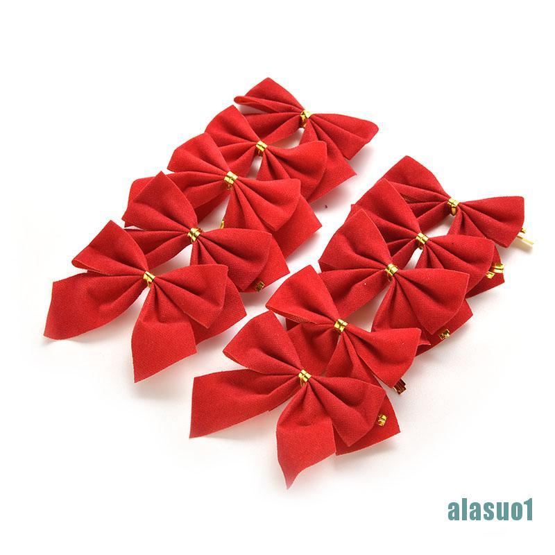 Bộ 12 Nơ Đỏ Trang Trí Giáng Sinh Xinh Xắn