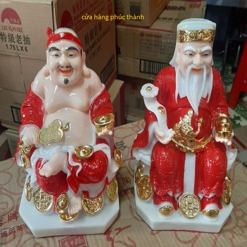 thần tài ông địa vuông đỏ ( bột đá )