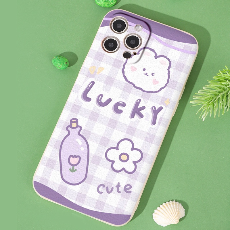 Ốp Lưng iphone Màu Bảo Vệ CAMERA  vuông Thỏ Gấu ốp iphone 12 pro /x/ 8plus/11 pro/11/12 pro max/13/promax tr173