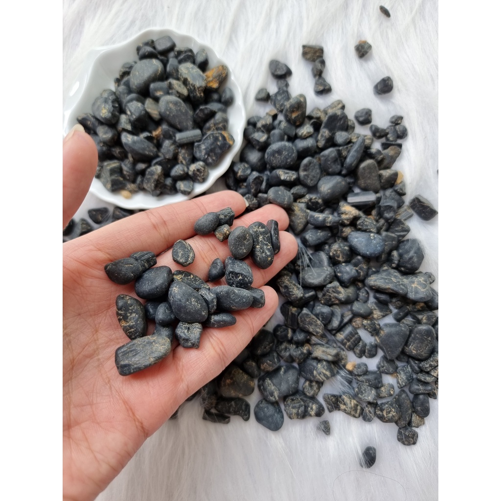 Đá cuội thô Black Tourmaline, đá bảo vệ trong phong thủy, Reiki, Tarot