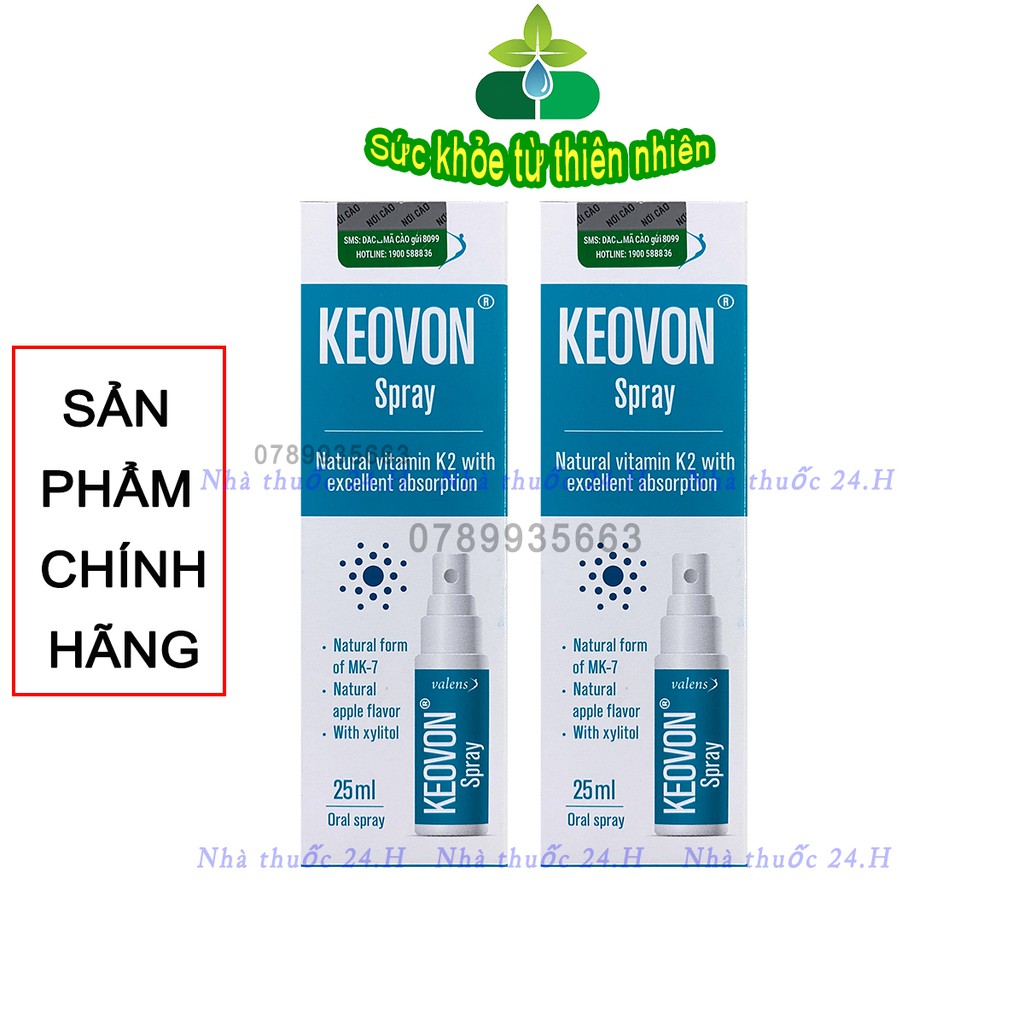 Keovon Vitamin K2 MK7 Dạng Xịt Giúp Hấp Thu Chuyển Hóa Tối Đa Canxi Cho Bé.