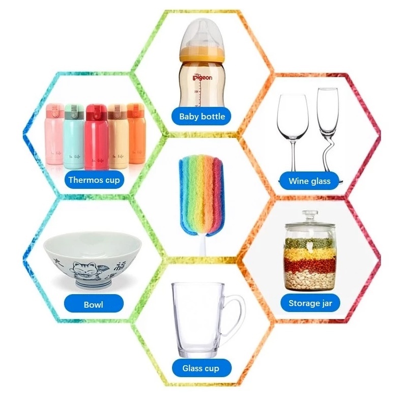 1 Cây Cọ Rửa Ly Cốc Thủy Tinh Tay Cầm Dài Nhiều Màu Sắc Dùng Cho Gia Đình