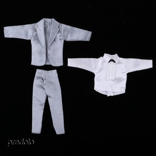 [Predolo] 3 Quần Áo Búp Bê Trang Phục Cưới Chú Dâu Cho Búp Bê Accs