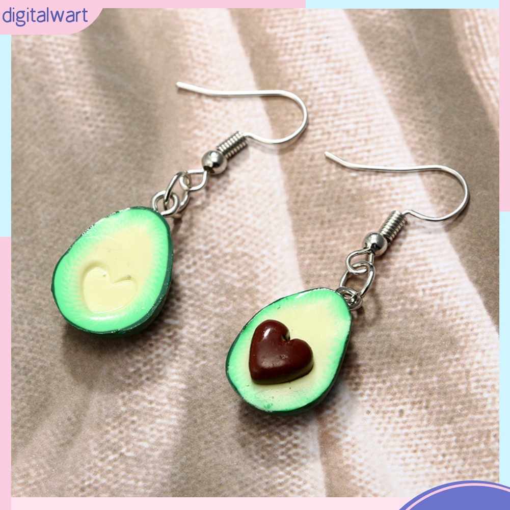 Đôi khuyên tai dáng dài thiết kế mặt hình quả bơ xinh xắn thời trang dành cho nữ