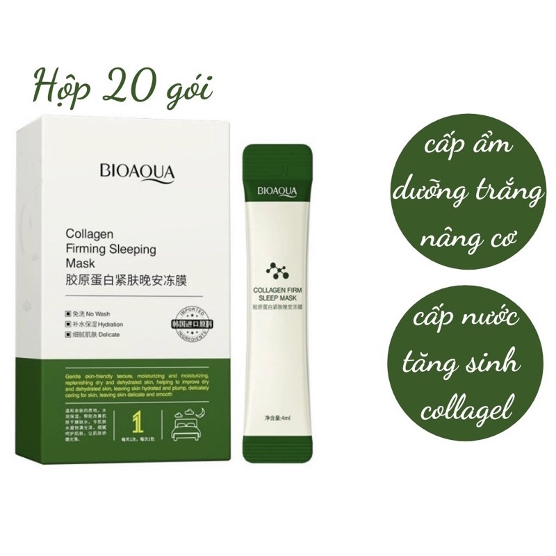 1 Gói Mặt nạ ngủ dưỡng ẩm trắng da thạch collagel cấp nước giúp nâng cơ mặt BIOAQUA nội địa trung | BigBuy360 - bigbuy360.vn