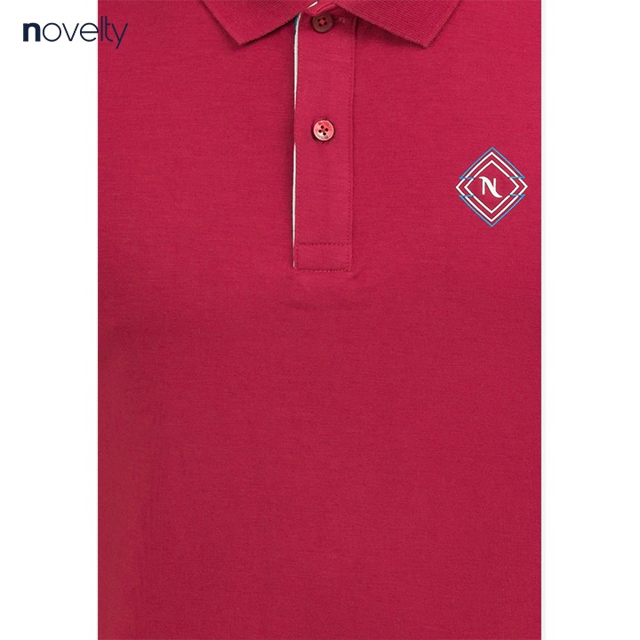[Mã FASHIONMALLT4 giảm 15% tối đa 30K đơn 150k] Áo polo Novelty Regular Fit màu đỏ thêu logo ngực NATMMTMT3R180052N